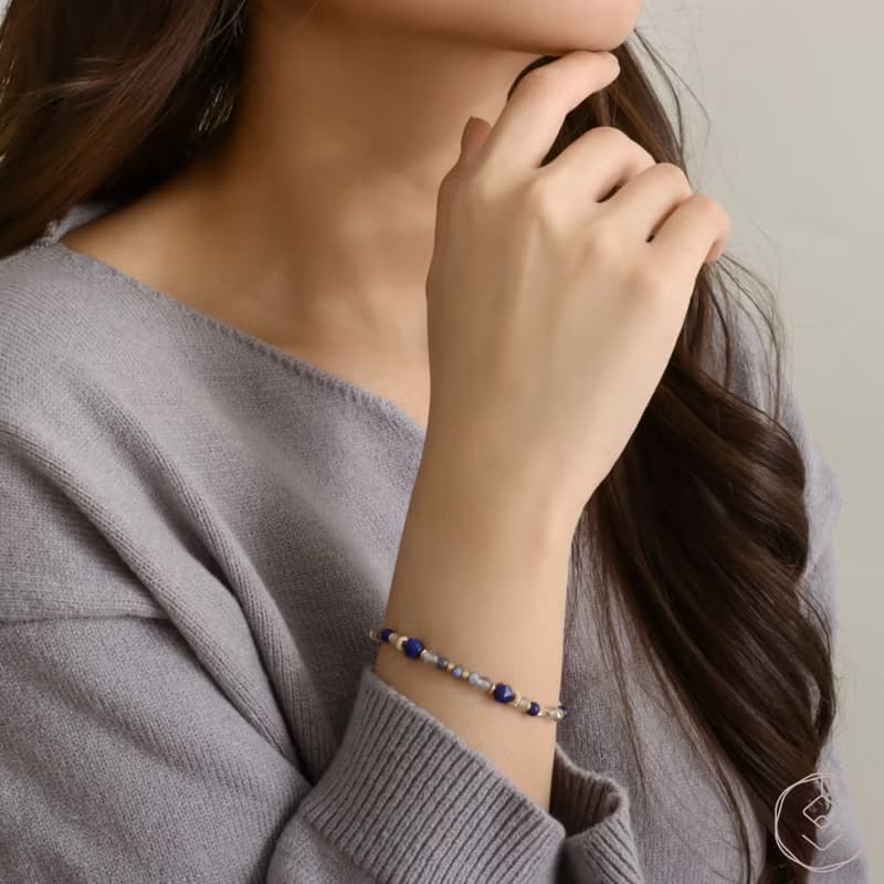 御意 | 藍紋石 拉長石 白水晶 | 天然水晶手鍊