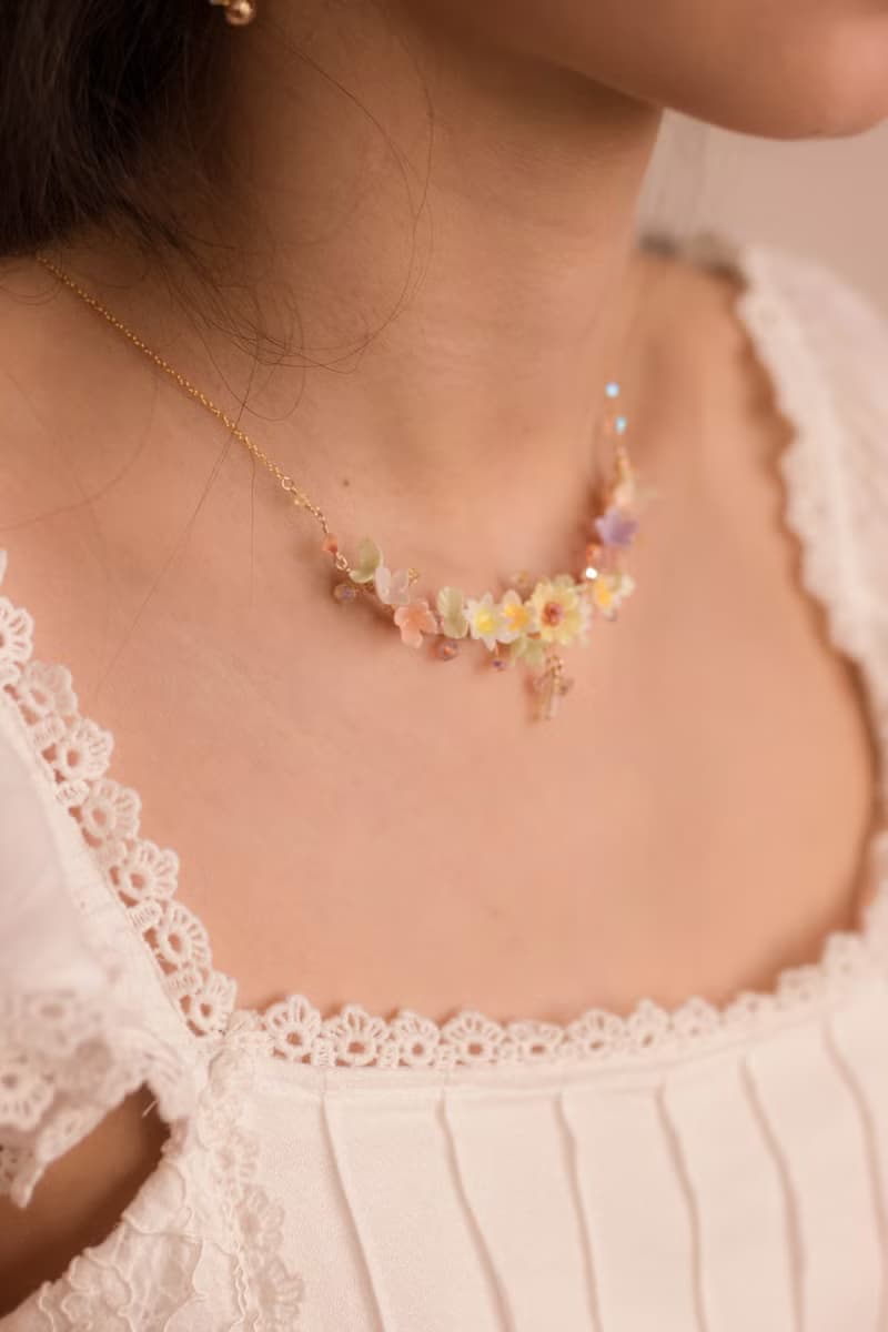 SUNSHOWER : 後花園花束絲帶項鍊 - Pamycarie 手工製作飾品