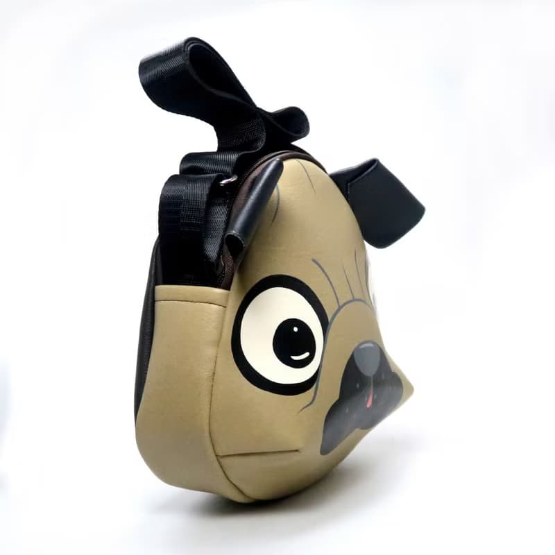 Pug crossbody bag is compact fro carrying mobile phones and other essentials.