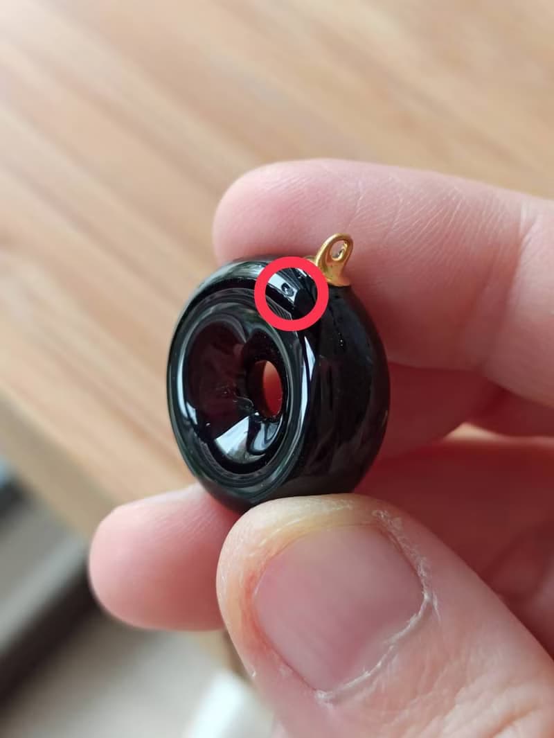 甜甜圈手工琉璃精油瓶銅項鍊(綠黑兩色可選)