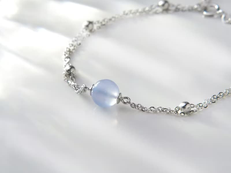 夢曦 | 天然藍玉髓 / 銀鍊 / 天然石系列 | 天然寶石手鍊