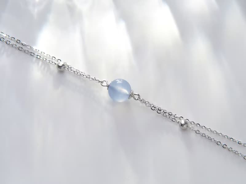 夢曦 | 天然藍玉髓 / 銀鍊 / 天然石系列 | 天然寶石手鍊