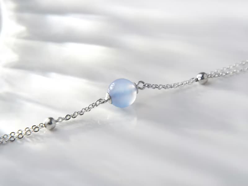 夢曦 | 天然藍玉髓 / 銀鍊 / 天然石系列 | 天然寶石手鍊