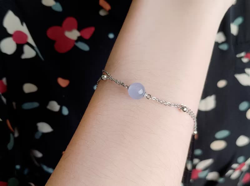 夢曦 | 天然藍玉髓 / 銀鍊 / 天然石系列 | 天然寶石手鍊