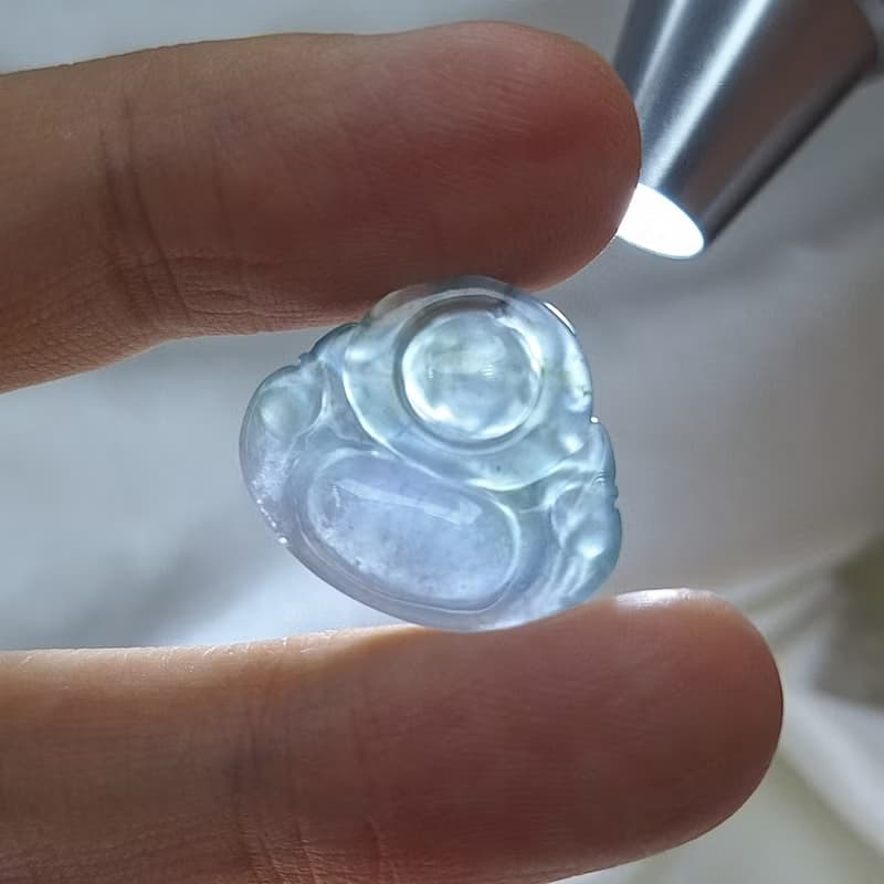 瓜料 冰種 紫羅蘭 彌勒佛 佛公吊墜 | 天然A貨翡翠