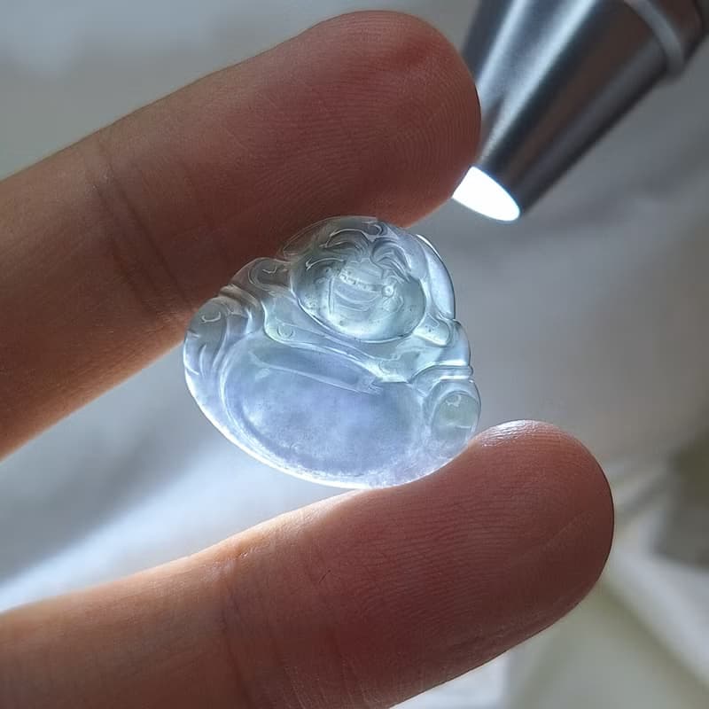 瓜料 冰種 紫羅蘭 彌勒佛 佛公吊墜 | 天然A貨翡翠