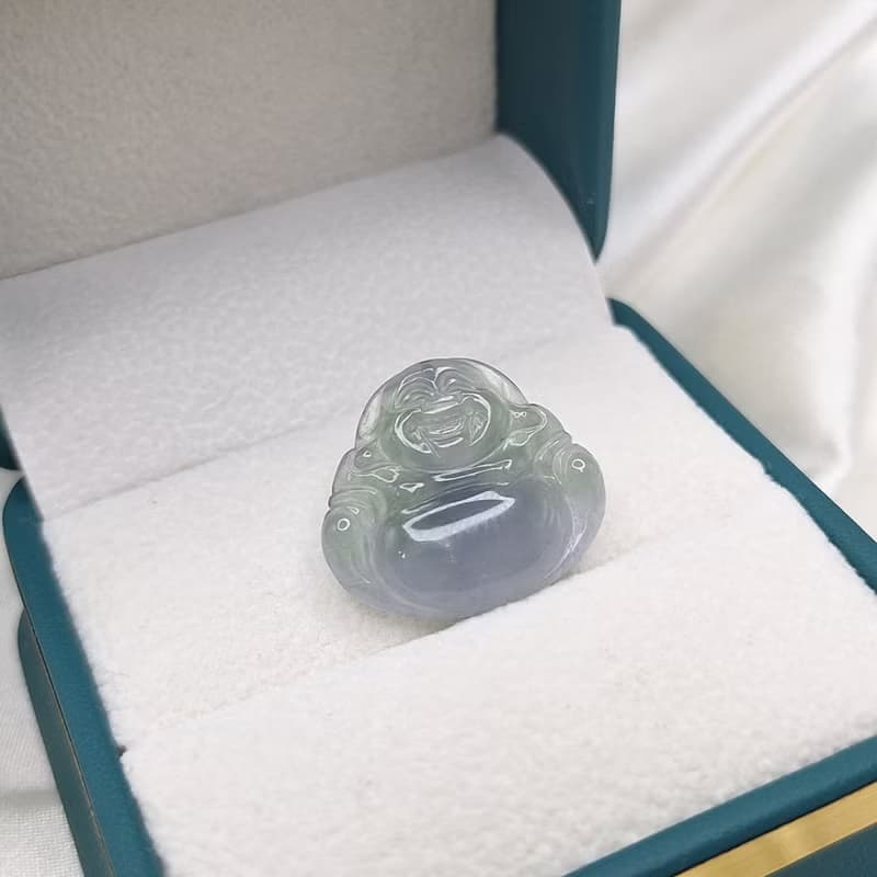 瓜料 冰種 紫羅蘭 彌勒佛 佛公吊墜 | 天然A貨翡翠