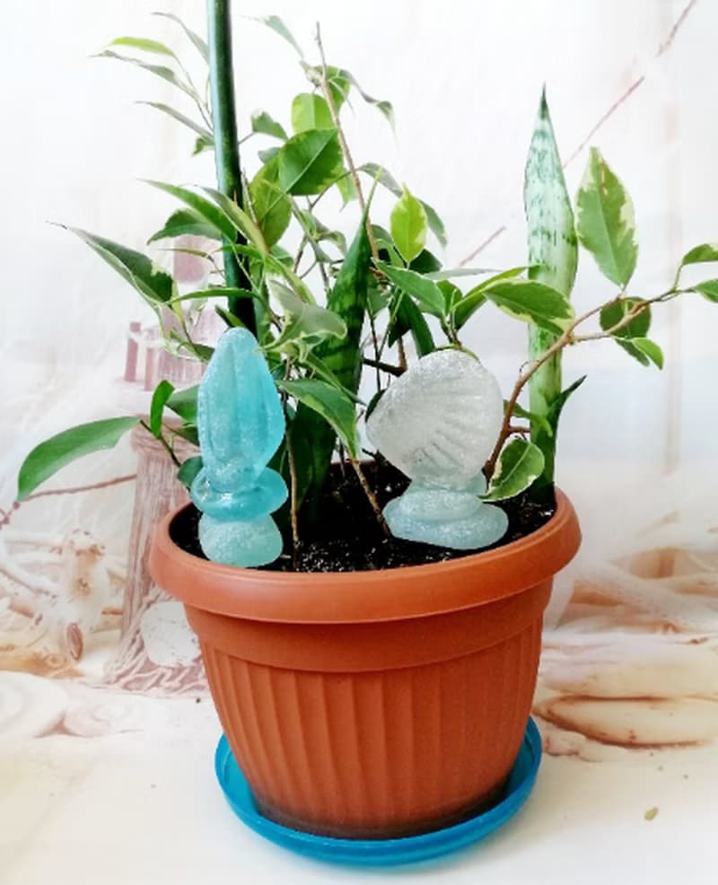 Planter decoration Sea glass decor Indoor decoration Zen garden potted Gardener