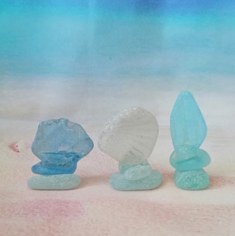 Planter decoration Sea glass decor Indoor decoration Zen garden potted Gardener