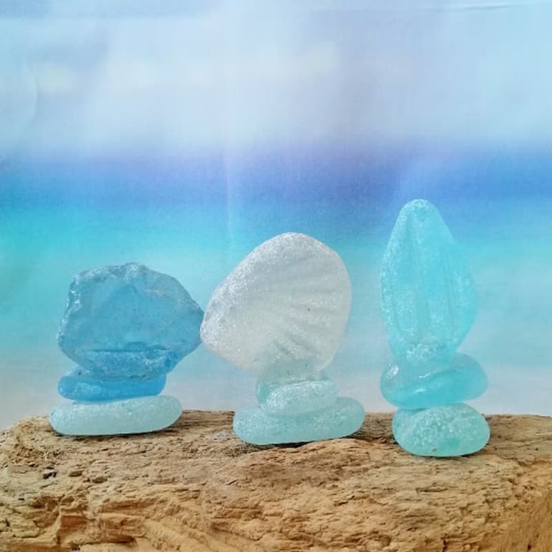 Planter decoration Sea glass decor Indoor decoration Zen garden potted Gardener