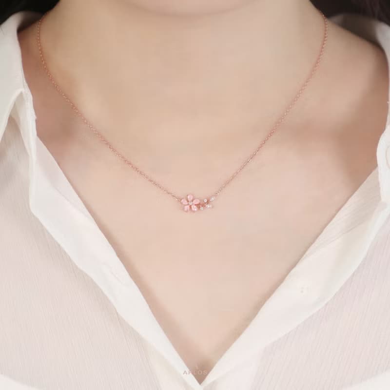 L'amour 粉紅櫻花頸鏈