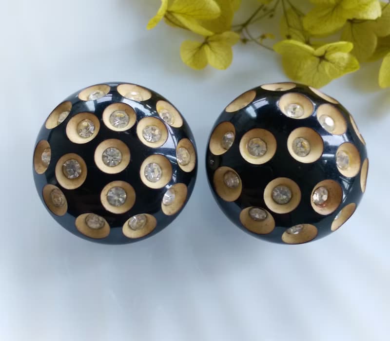 Vintage Jewelry 西洋古董飾品  摩登 普普 大圓窩 夾式耳環