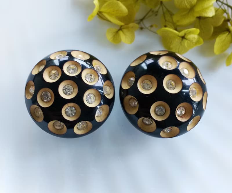 Vintage Jewelry 西洋古董飾品  摩登 普普 大圓窩 夾式耳環