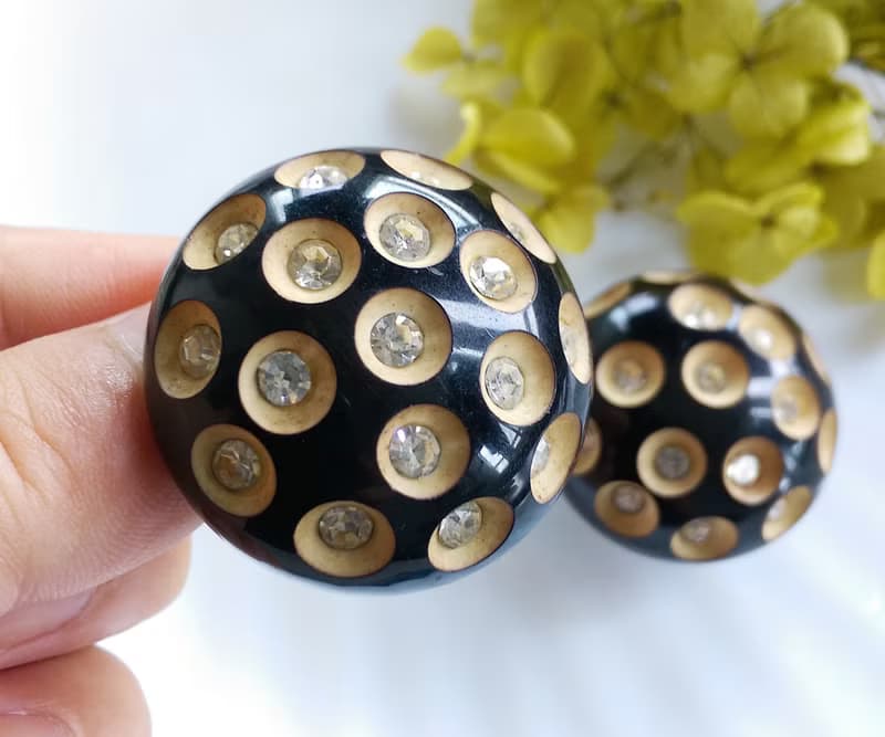 Vintage Jewelry 西洋古董飾品  摩登 普普 大圓窩 夾式耳環