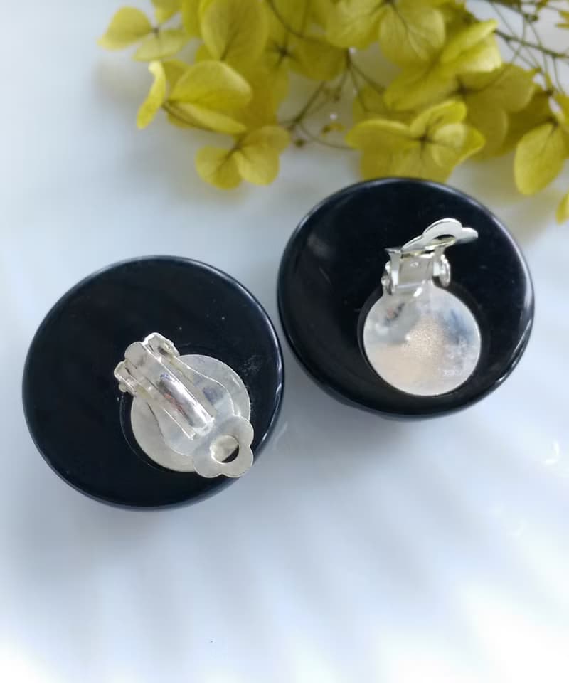 Vintage Jewelry 西洋古董飾品  摩登 普普 大圓窩 夾式耳環