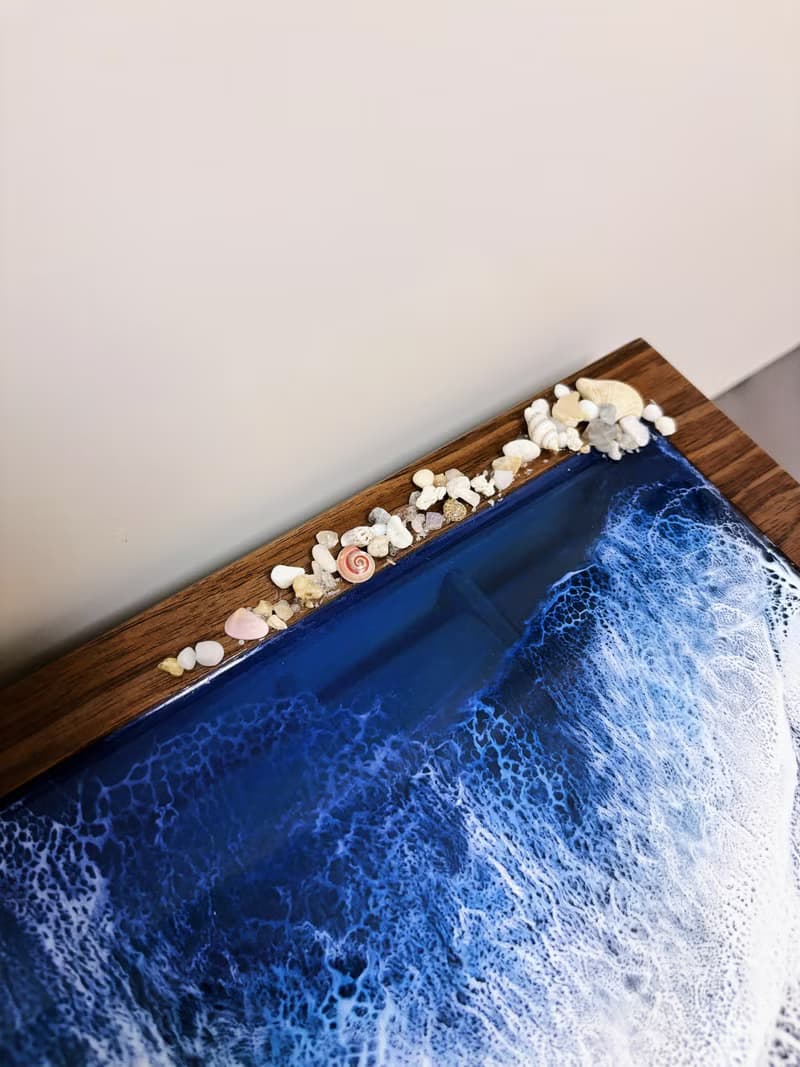 【男士禮物】長放形實木深海海浪鐘錶手錶收納盒