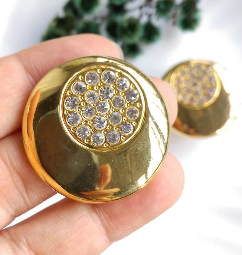 Vintage Jewelry 西洋古董飾品 摩登感 雙圓 針式耳環