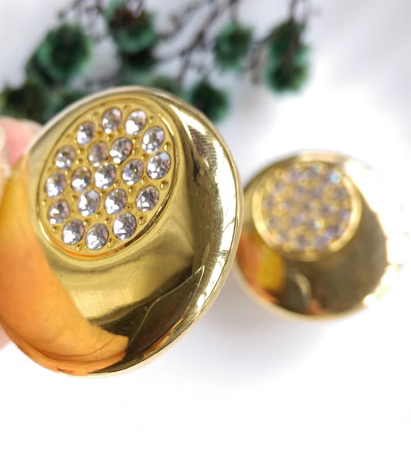 Vintage Jewelry 西洋古董飾品 摩登感 雙圓 針式耳環