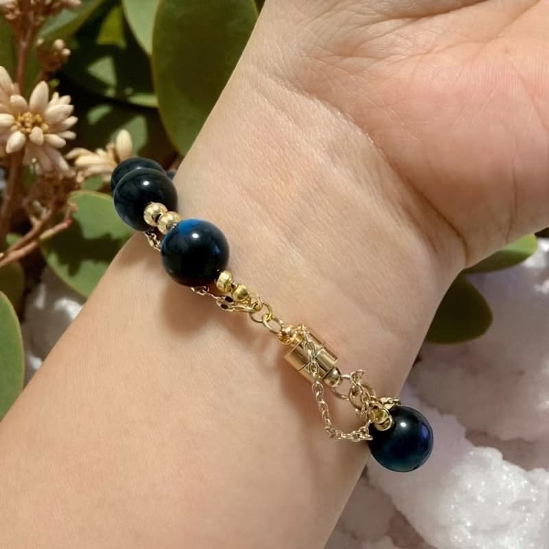 海願星語手鍊 藍虎眼 白貝珠 星空琉璃 海洋守護 招財