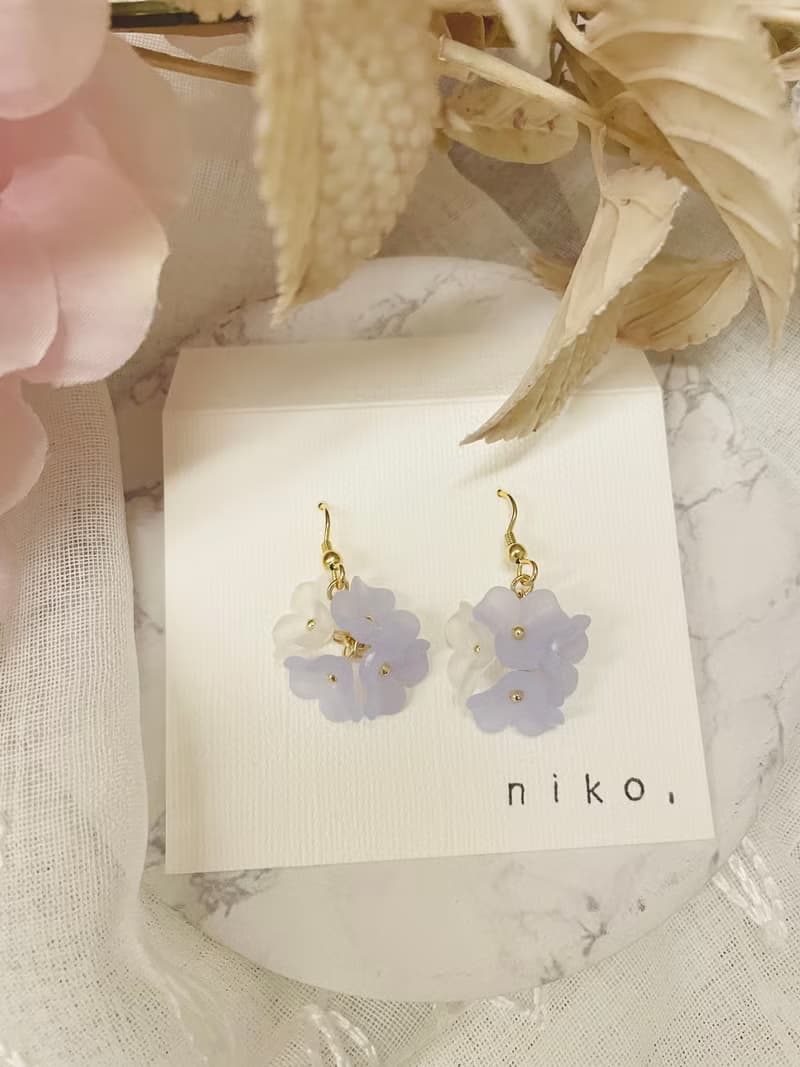 手作耳環 花 日本手作家