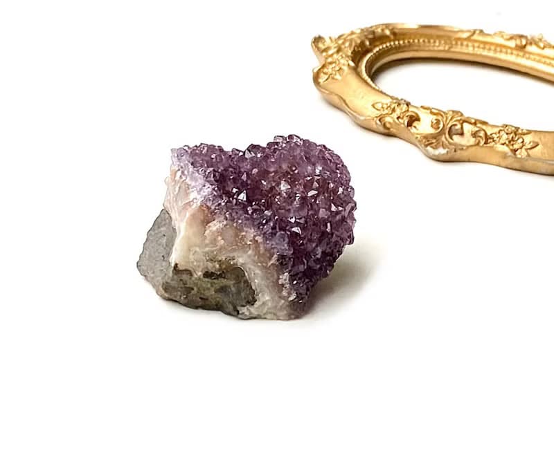 天然原礦可愛紫晶花球 紫晶簇  家居 辦公室 療癒 風水擺件