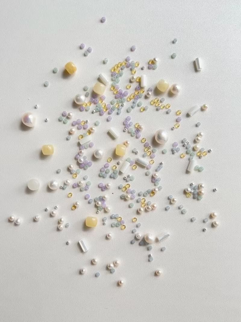 原創手工陽春莫奈花園天然石淡水珍珠串珠項鏈生日禮物