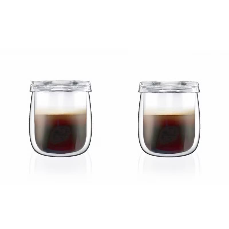 TAMAGO雙層玻璃杯 2入優惠(附杯蓋) 330mL/咖啡/對杯/生日禮物
