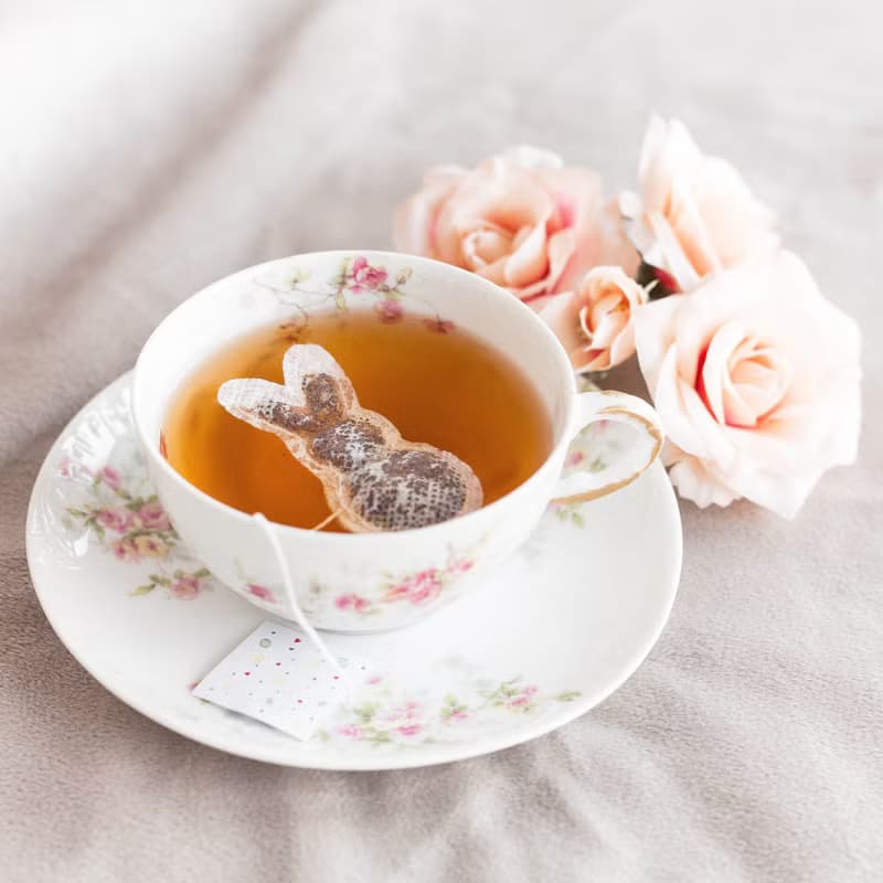 5 Cute Bunny Shaped Tea Bags, Easter Rabbit Gift For Animal Lovers, Tea Party