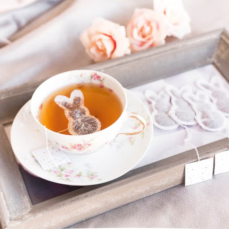 5 Cute Bunny Shaped Tea Bags, Easter Rabbit Gift For Animal Lovers, Tea Party