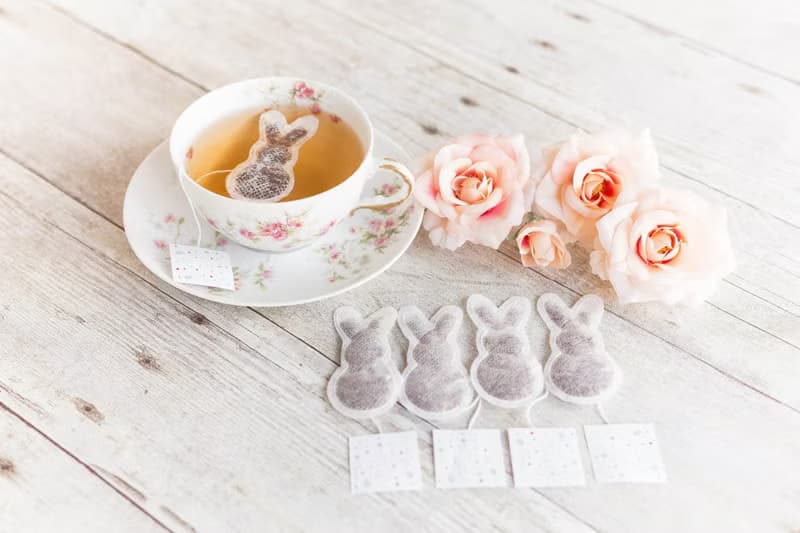 5 Cute Bunny Shaped Tea Bags, Easter Rabbit Gift For Animal Lovers, Tea Party