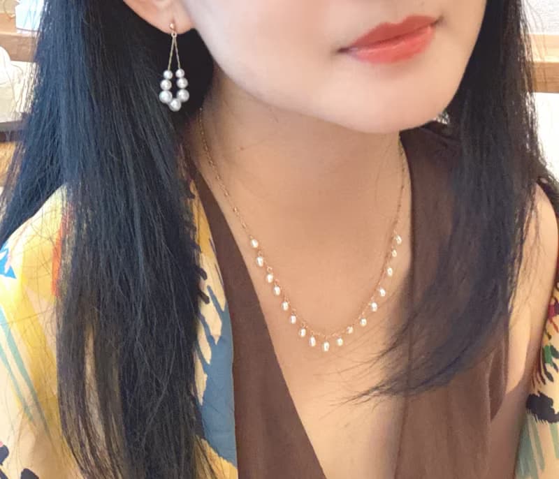 天然淡水珍珠14KGF滿天星項鍊 獨立原創設計 自然主義 聖誕禮物