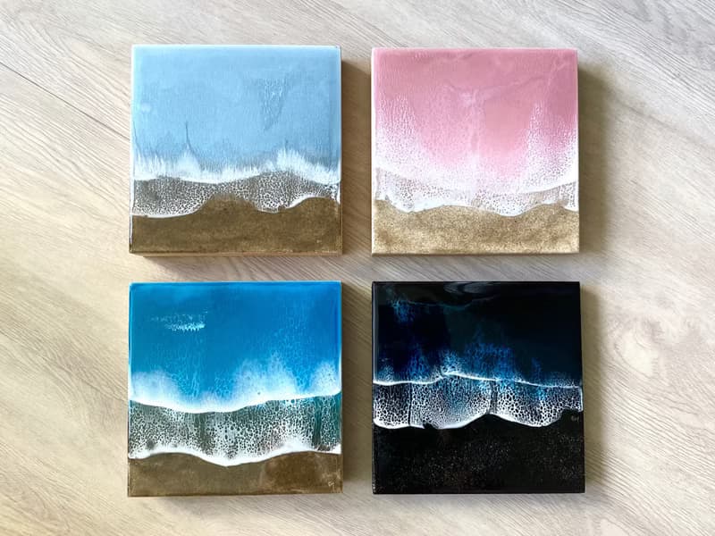 (SECONDS) Resin Ocean Painting, Wall Art, Home Deco, Housewarming, Wedding gift