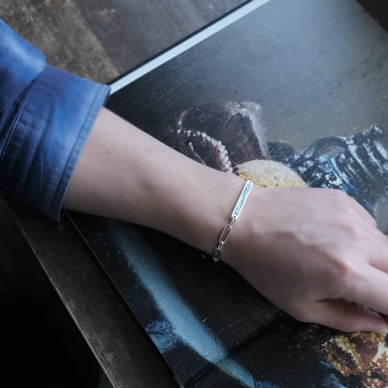 オパール 銀河 メンズ ブレスレット シルバー925