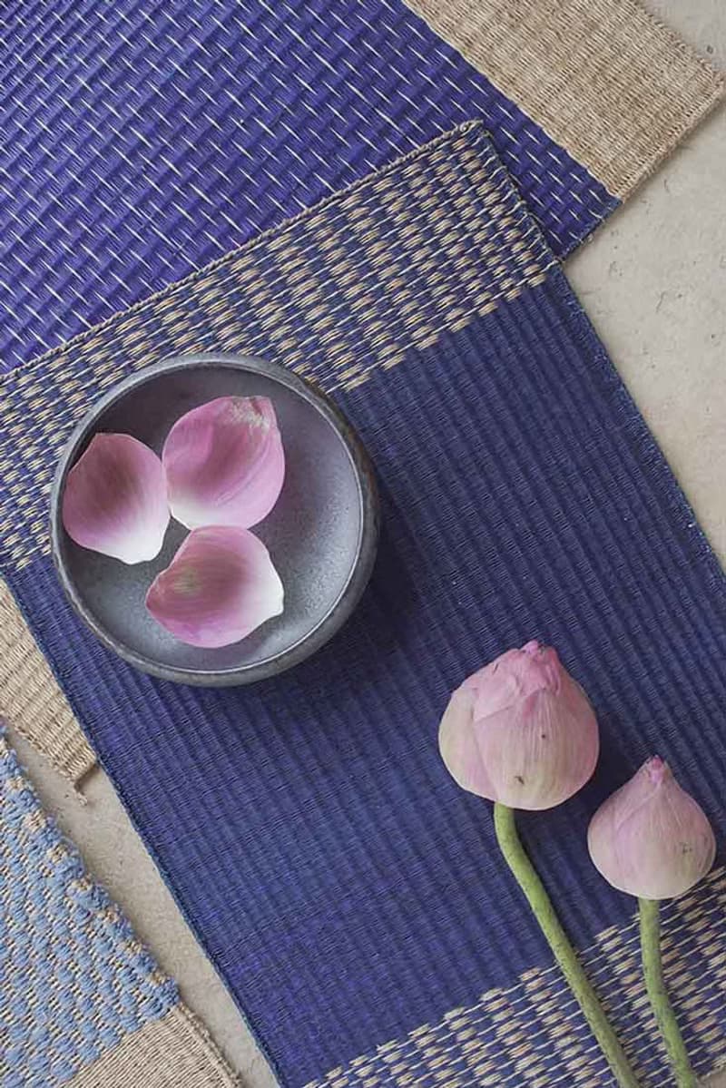 Set 2, Navy purple Housewarming, Home Gifts, placemat, table mat, jute platemat