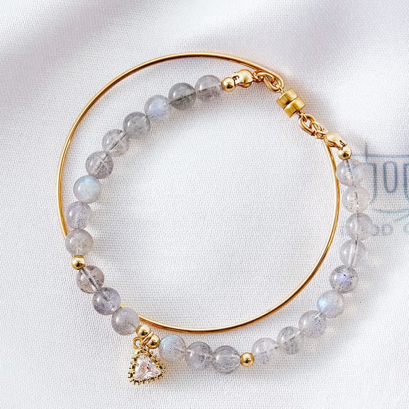 女人之石14K金拉長石鑲鑽手鍊(手扣式/非磁吸扣)(含開光)提升魅力