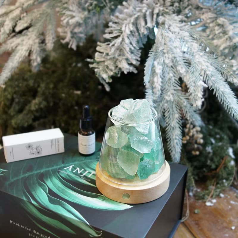吸引正財! 綠晶石 茉莉綠 | 財富 X 人際 水晶岩燈 送小蒼蘭 禮物