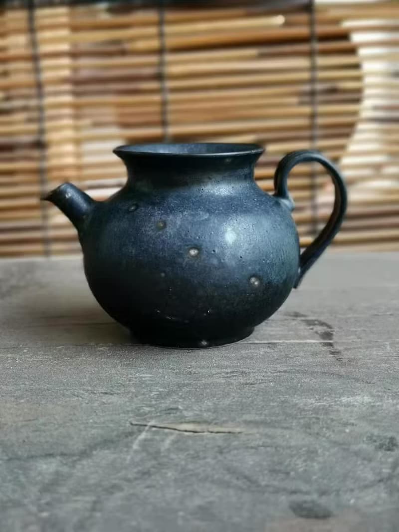 四象茶具.杯—手工陶泥公道杯/幽藍
