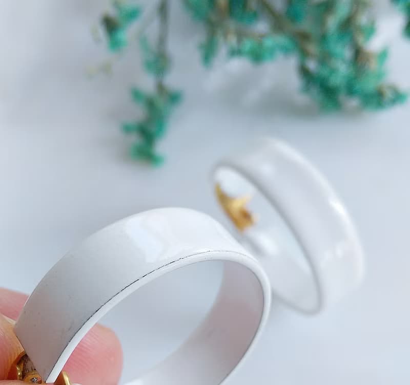 Vintage Jewelry 西洋古董飾品 白琺瑯 C圈 夾式耳環