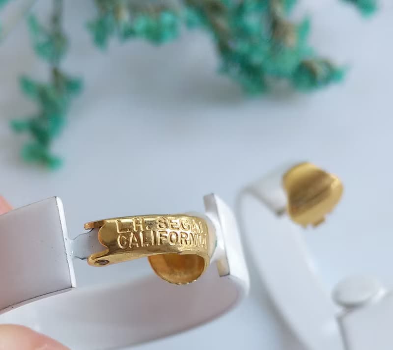 Vintage Jewelry 西洋古董飾品 白琺瑯 C圈 夾式耳環