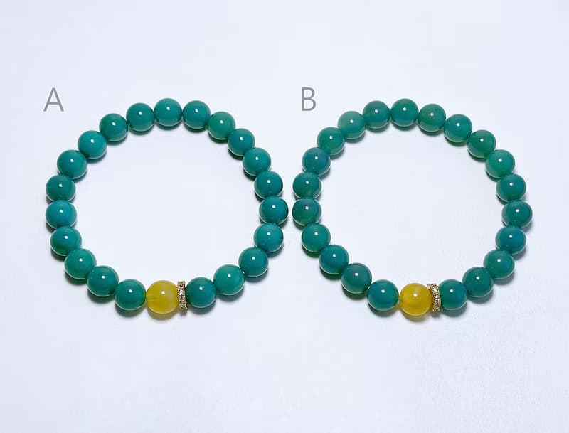 天然礦石 綠松瑪瑙 8 mm 蜜蠟 手鍊