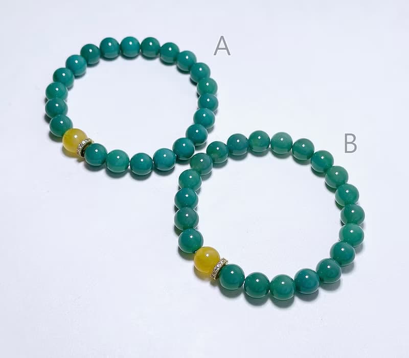 天然礦石 綠松瑪瑙 8 mm 蜜蠟 手鍊