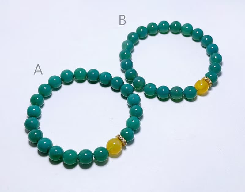 天然礦石 綠松瑪瑙 8 mm 蜜蠟 手鍊