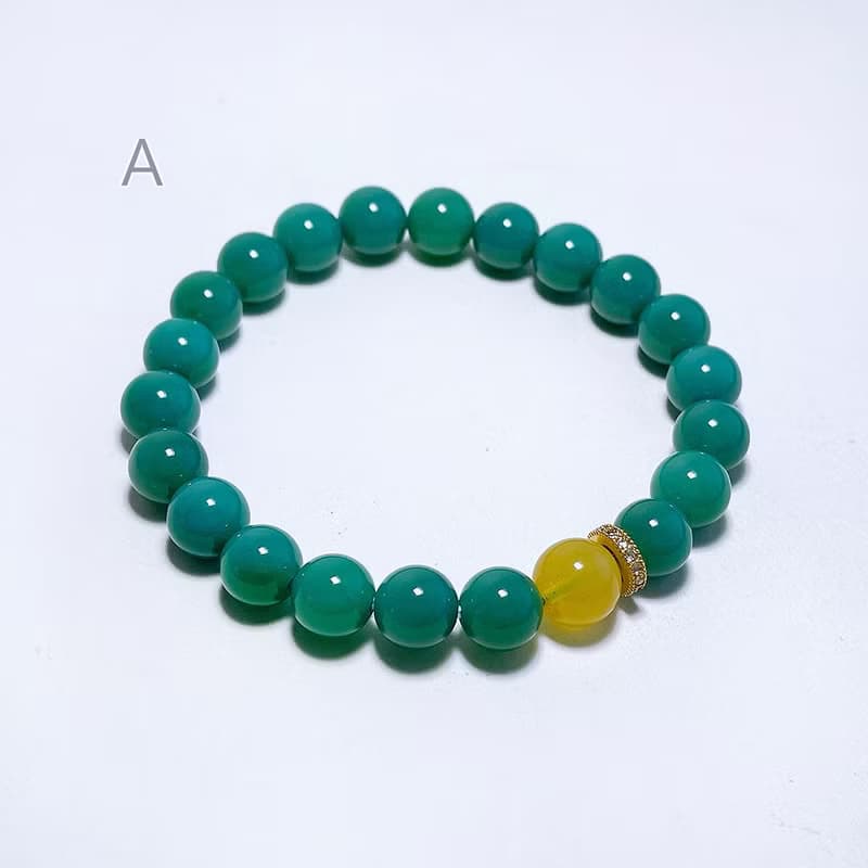 天然礦石 綠松瑪瑙 8 mm 蜜蠟 手鍊