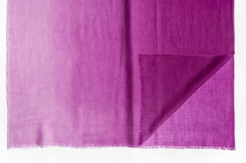 喀什米爾Cashmere/羊絨圍巾/純羊毛圍巾披巾/戒指絨披肩-桃紅漸層