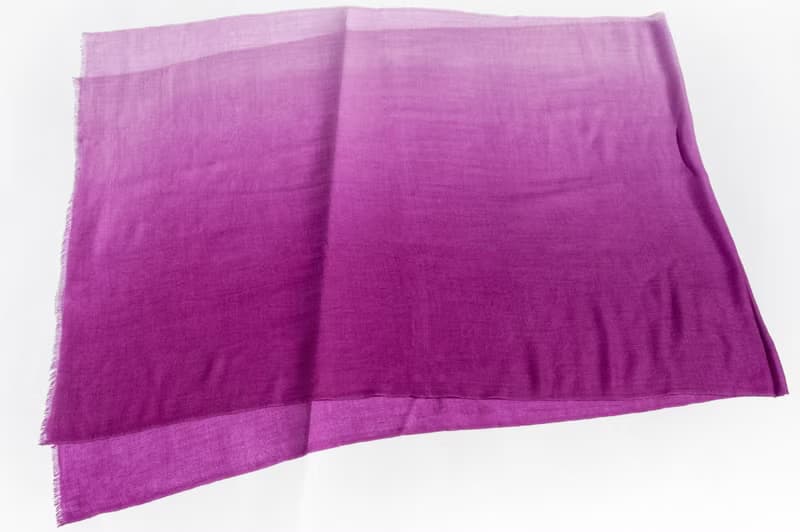 喀什米爾Cashmere/羊絨圍巾/純羊毛圍巾披巾/戒指絨披肩-桃紅漸層