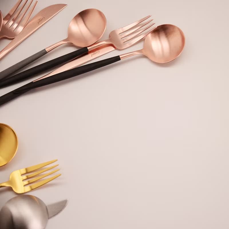 葡萄牙Cutipol GOA系列黑玫瑰金17.9cm點心匙