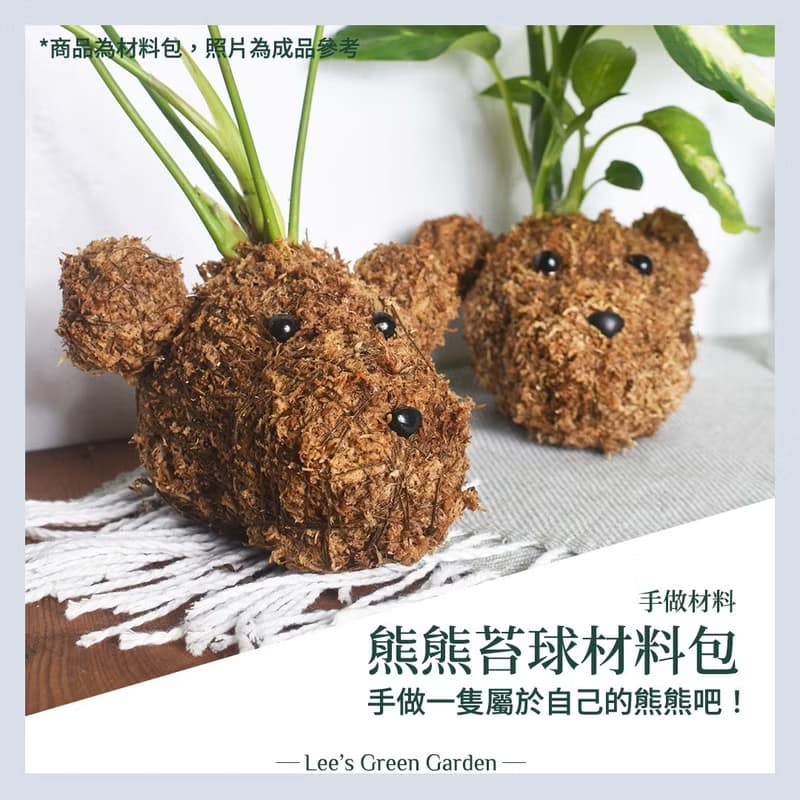 李的綠意花園 熊熊苔球材料包 水苔球 苔球 手做材料包 親子活動