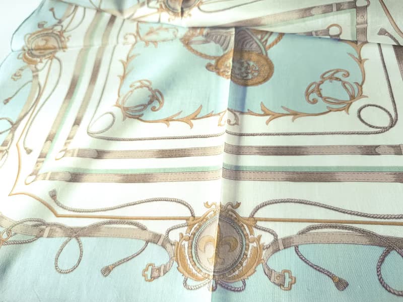 Celine Paris Vintage Handkerchief Horse Bridles 19x 19 inches.