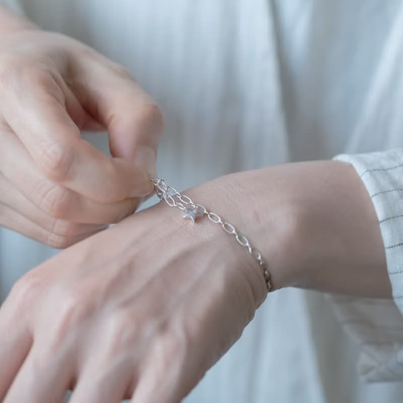 星 チャーム ブレスレット シルバー925