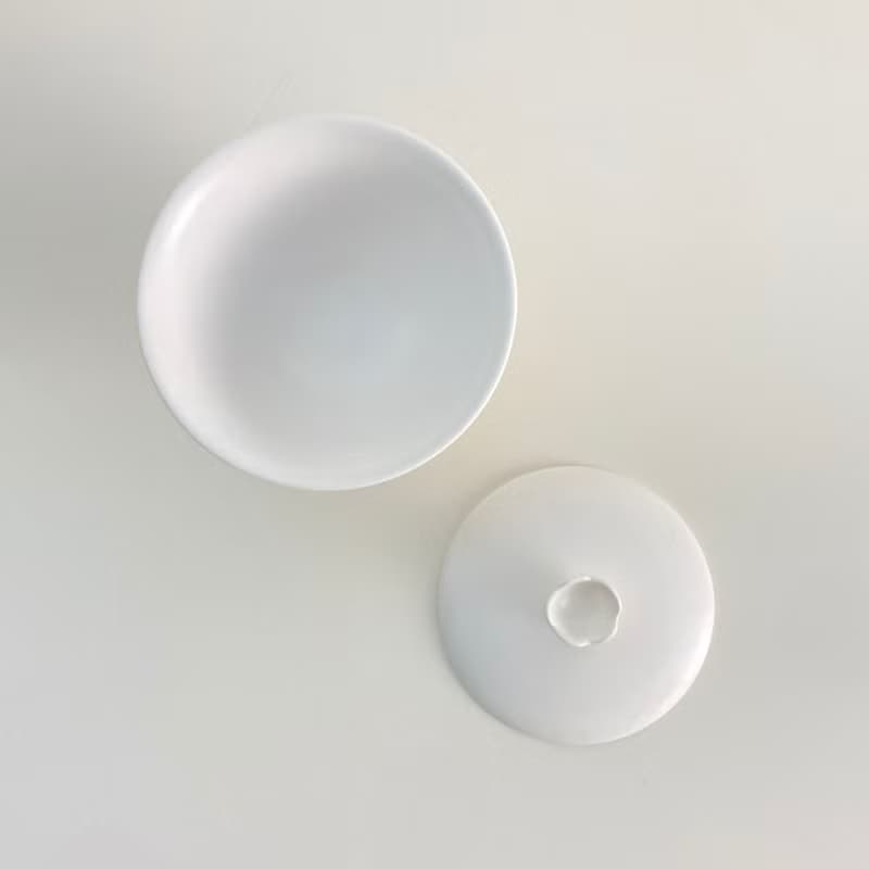 【茶具】白瓷高腳蓋碗杯120ml－花邊鈕蓋